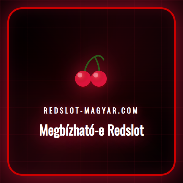 A Redslot kaszinó megbízhatóságát vizsgáló logó és dizájn.