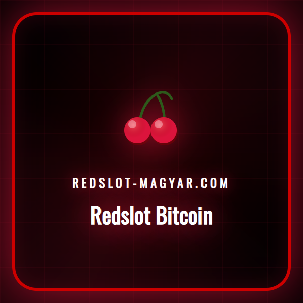 Arany Bitcoin érme egy laptopon, a Redslot felülettel a háttérben.