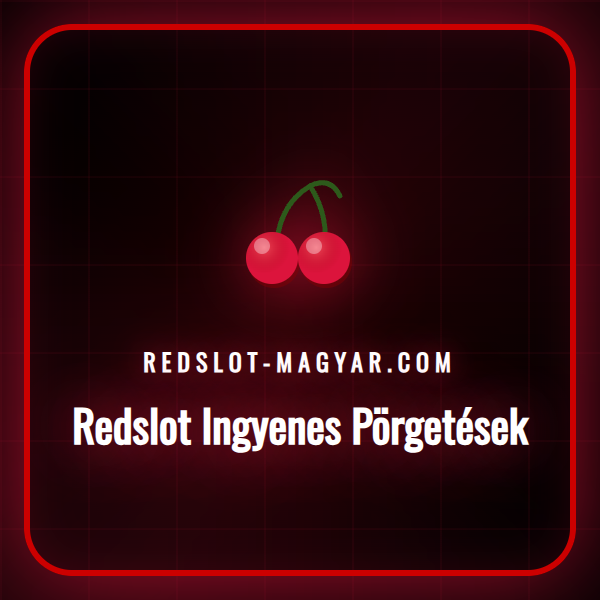 Redslot Ingyenes Pörgetések promóciós grafika egy nyerőgép ikonjával és pörgő érmékkel körülötte.