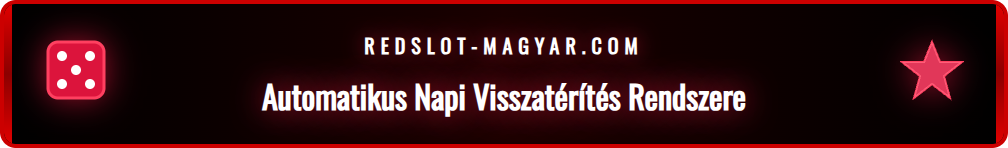 Infografika a Redslot napi visszatérítés automatikus folyamatáról.