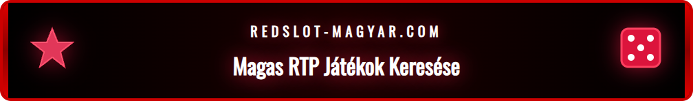 Egy képernyőkép a Redslot kaszinó felületéről, ahol egy nagyítóval kiemelik egy népszerű nyerőgép információs (i) ikonját, jelezve az RTP megtalálását.