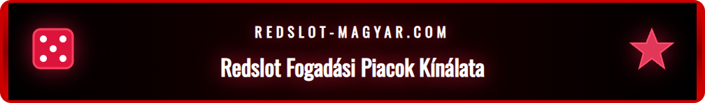 A Redslot sportfogadási felületének képernyőképe, amely a különböző sportágak piacait mutatja be.