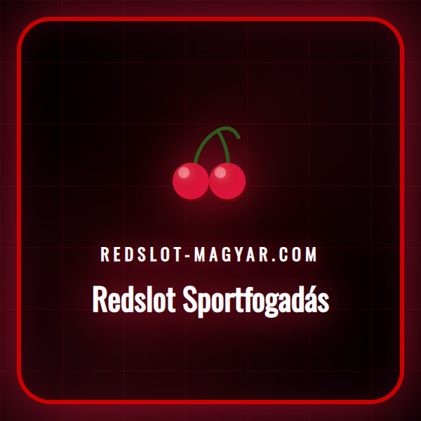 A Redslot sportfogadási platform logója egy okostelefon képernyőjén, háttérben egy sportstadionnal.