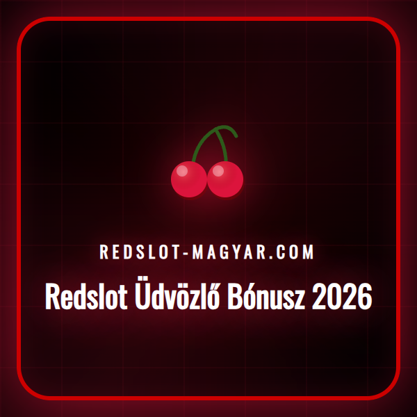 A Redslot kaszinó üdvözlő bónuszának promóciós grafikája 2026-ra.