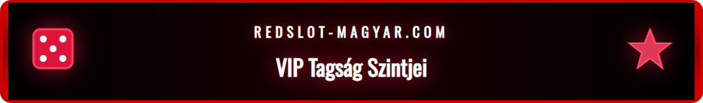 A Redslot VIP Klub hűségszintjeinek vizuális bemutatása, bronztól gyémántig.