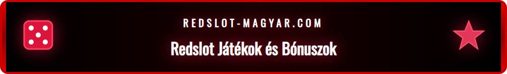 A Redslot online kaszinó promóciós felülete, ahol az üdvözlő bónusz és az ingyenes pörgetések láthatók.